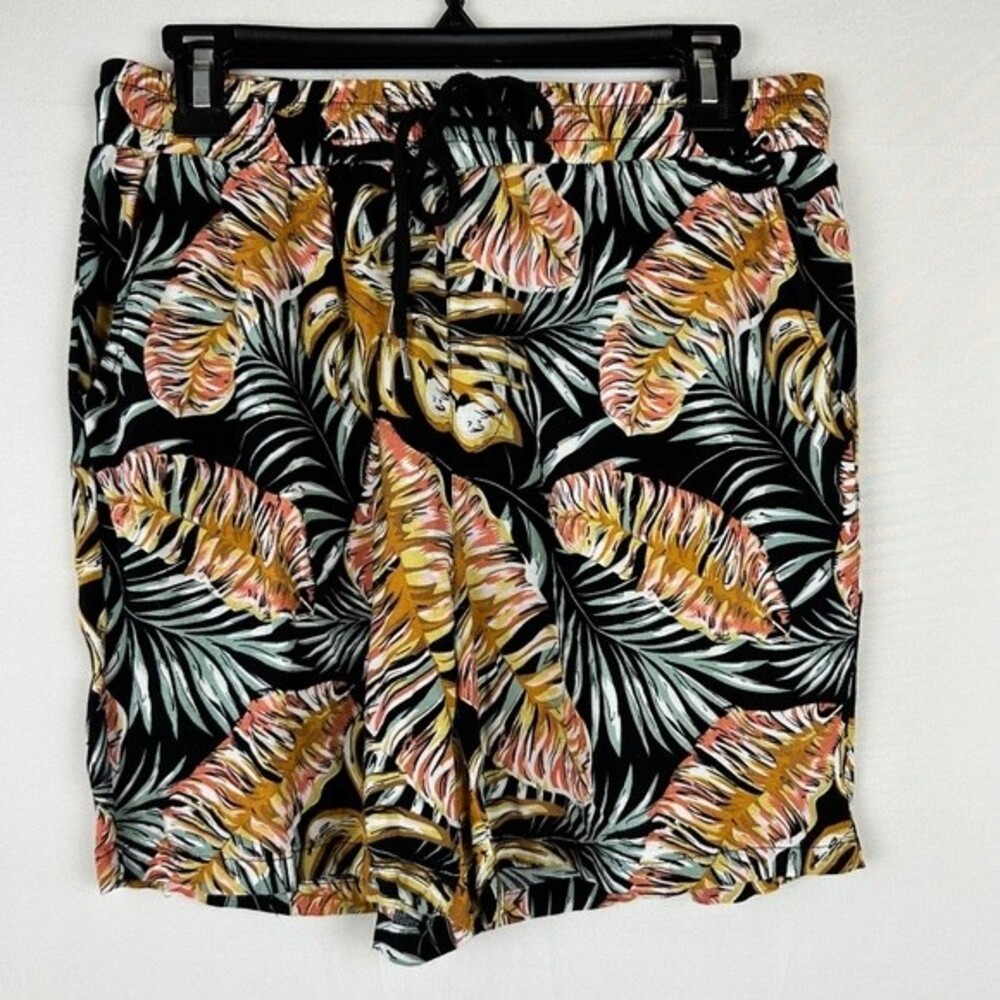 COOFANDY tropical tree print Hawaiian casual shorts S pockets